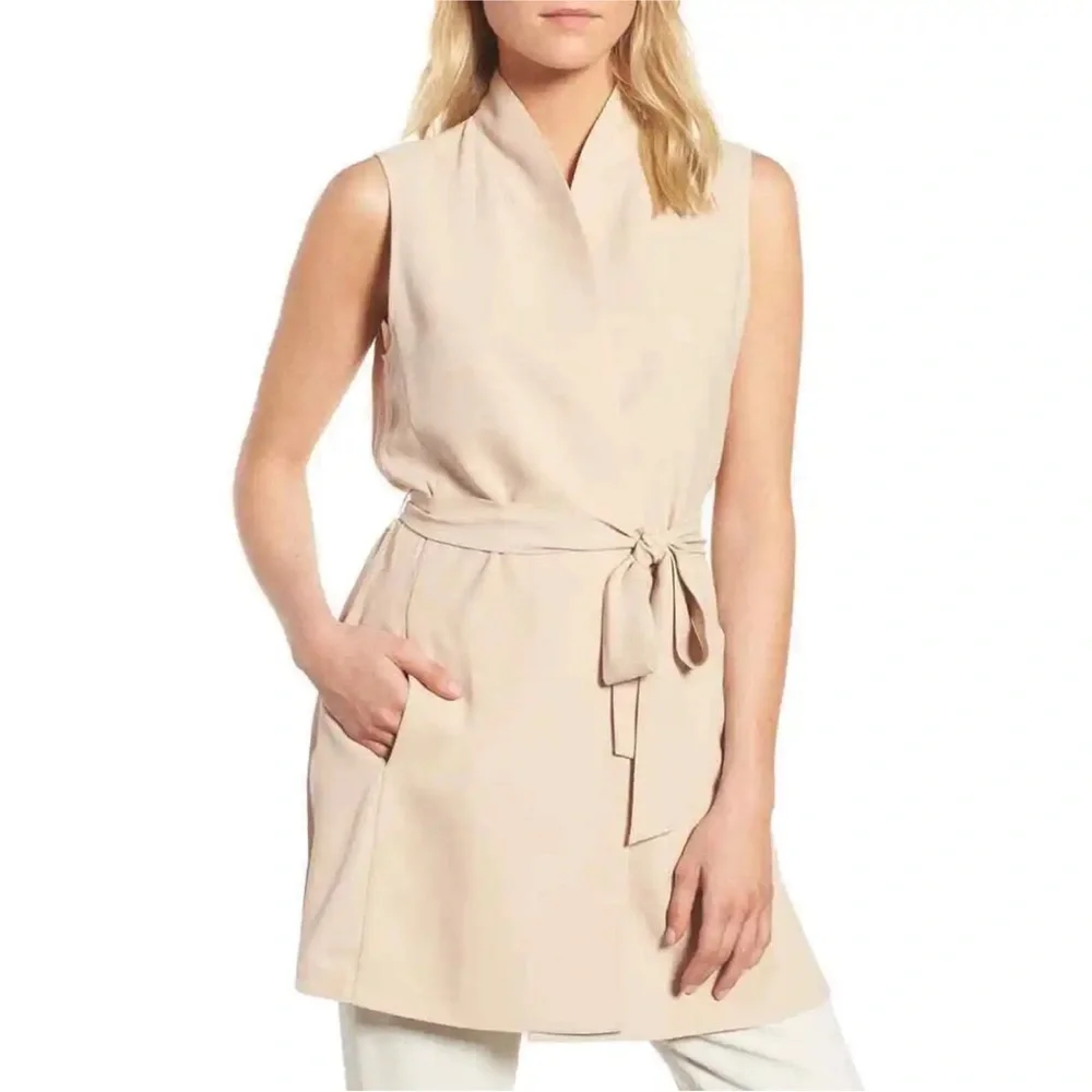Eileen Fisher Belted Silk Vest